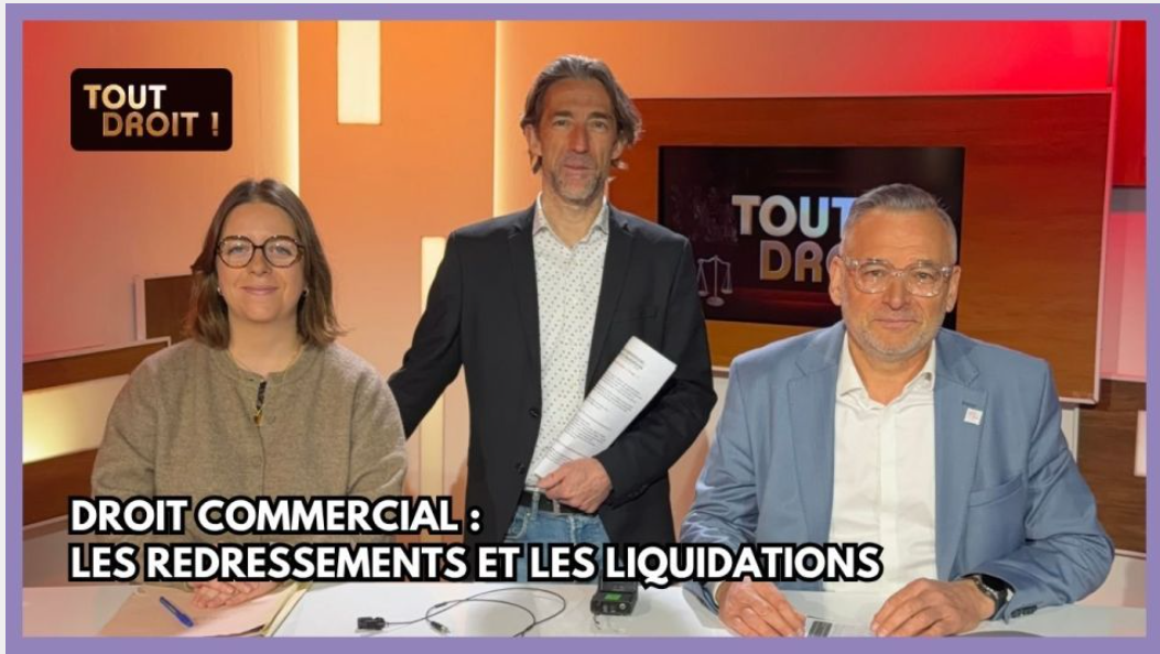 M° COUSIN devant les caméras de Vosges télévision, sur le thème de la prévention et du traitement des difficultés des entreprises